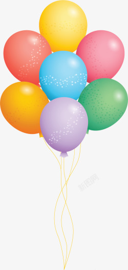 五彩儿童节气球束矢量图素材