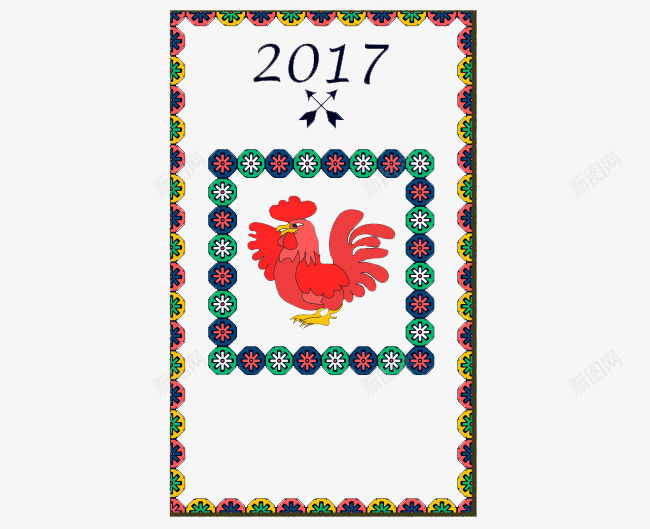 鸡年贺卡背景png_88icon https://88icon.com 2017 新年 花纹 装饰