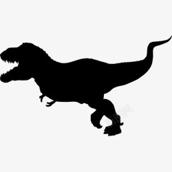 简洁恐龙侧视图雷克斯霸王龙的轮廓图标高清图片