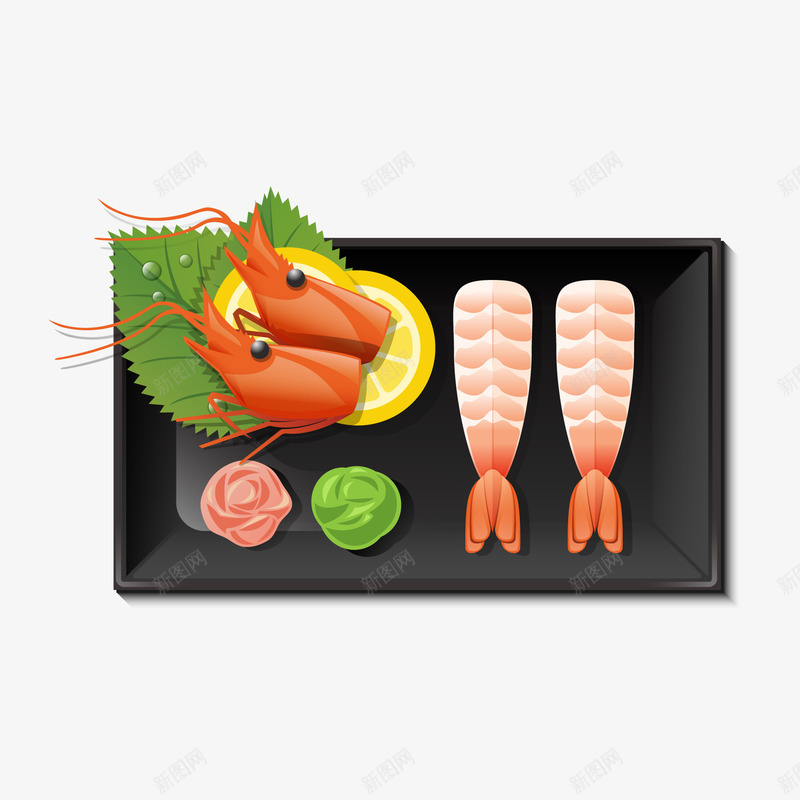 卡通海鲜刺身食物矢量图ai免抠素材_88icon https://88icon.com 俯视图 刺身 海鲜设计 美食 食物设计 矢量图