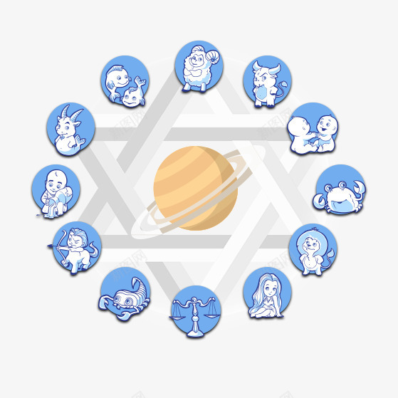 12星座png免抠素材_88icon https://88icon.com 卡通星座 星座 星座背景 蓝色星座