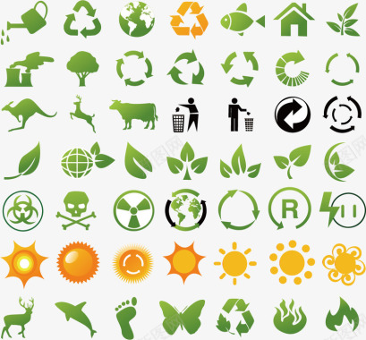 绿色环保图标图标