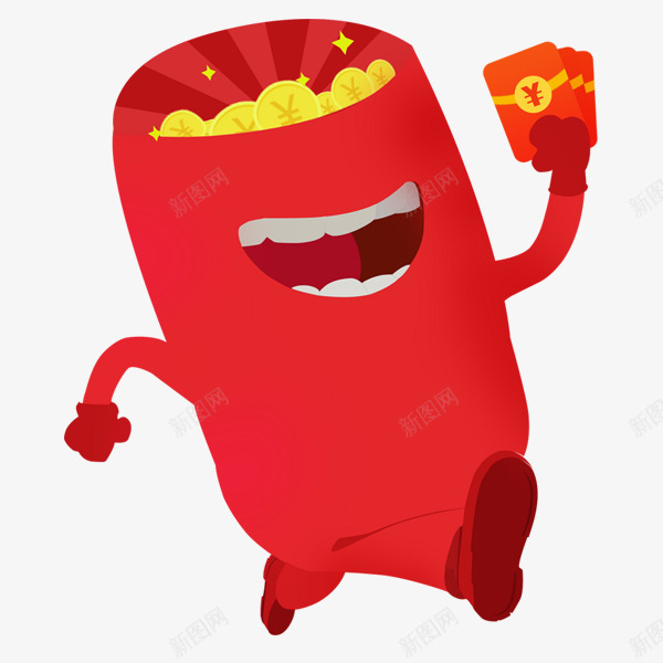 手绘海报卡通红包造型png免抠素材_88icon https://88icon.com 卡通 拟人海报 海报 红包 设计 造型