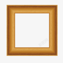 木质逼真正方形相框放大框素材