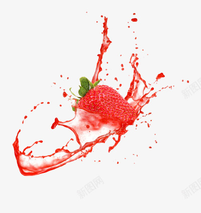 飞洒的草莓果汁png免抠素材_88icon https://88icon.com 新鲜 果汁 果汁特效 草莓 饮料