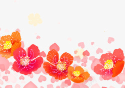 彩色缤纷水彩画花朵素材