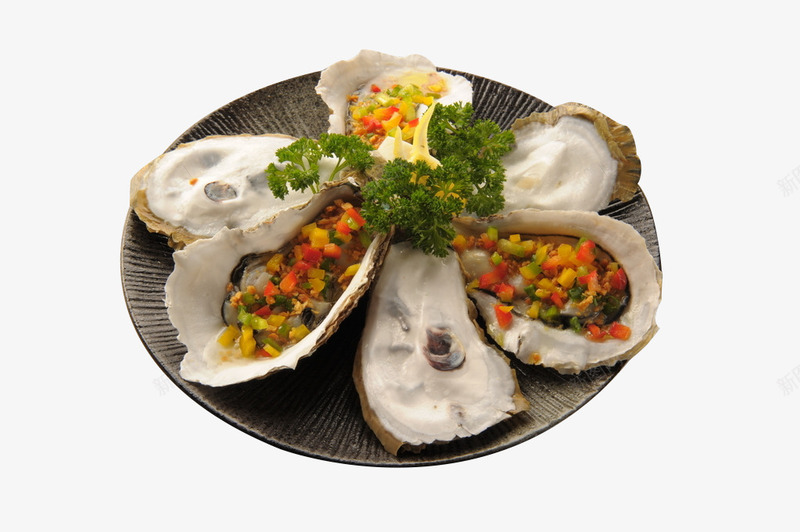 木盘里的烤生蚝png免抠素材_88icon https://88icon.com 木盘 海鲜 烤生蚝 生蚝 盘子