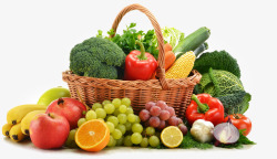一篮子蔬菜水果集合主题素材