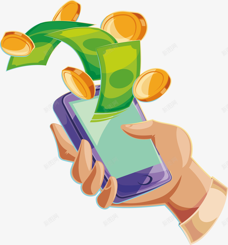 用手机支付png免抠素材_88icon https://88icon.com 便捷支付 手机付款 手机支付 手机银行 电子钱包 矢量png
