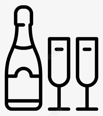 一瓶酒饮酒用品图标图标