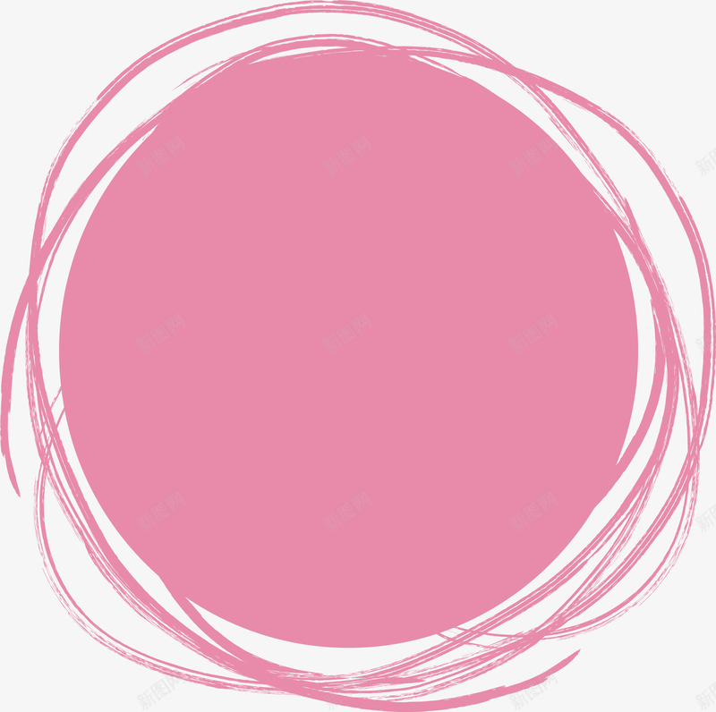 粉色水墨笔刷标题框png免抠素材_88icon https://88icon.com 图形框 圆形标题框 毛笔笔刷 水墨笔刷 矢量png 粉红色 粉色标题框 粉色线框