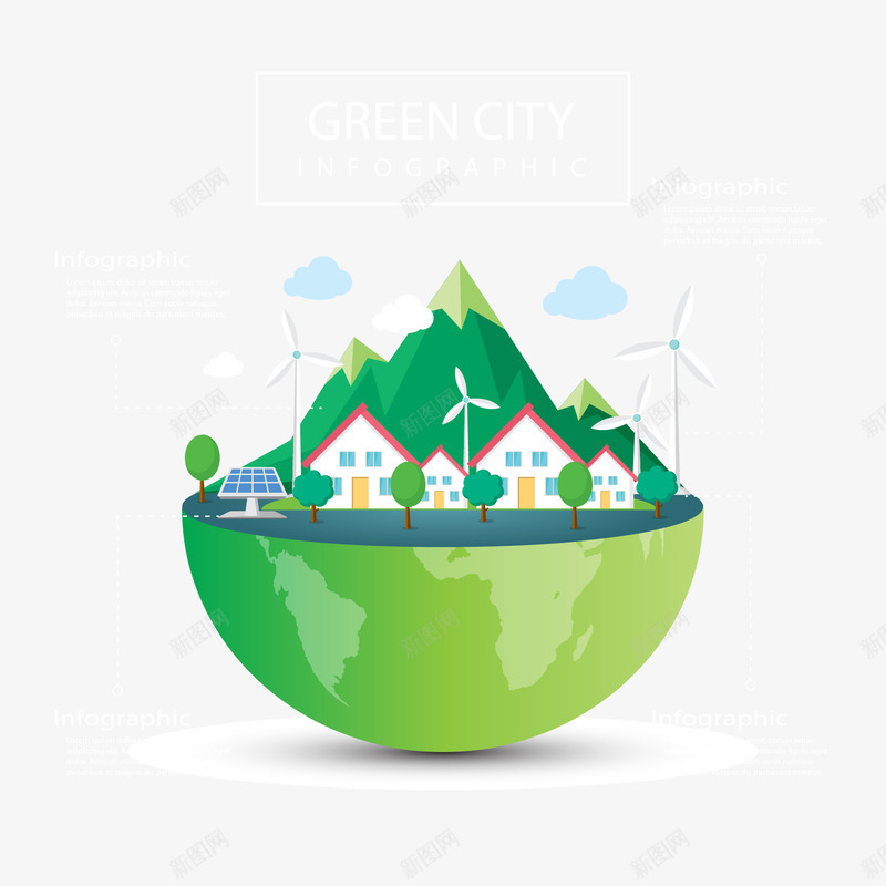 可爱的环保城市png免抠素材_88icon https://88icon.com 可爱 图表 地球 城市 房子 数据 模板 流程 生态 能源 蔬菜