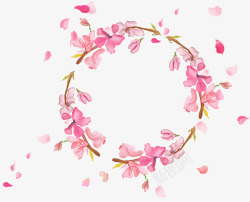 春天花环装饰樱花边框高清图片