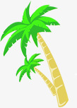 夏日海报植物卡通沙滩椰子树素材