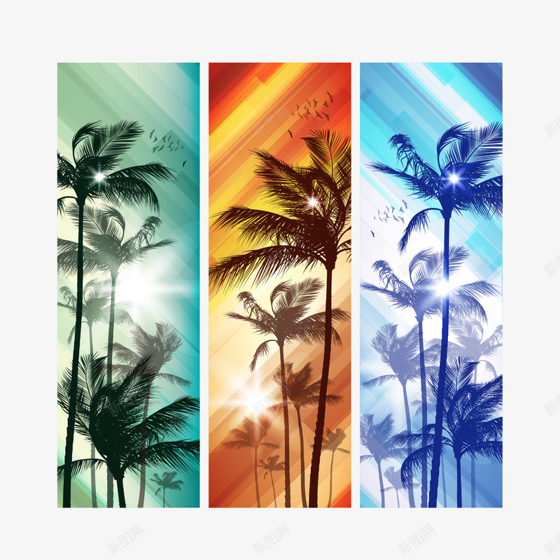 创意卡片椰林装饰背景海报矢量图eps免抠素材_88icon https://88icon.com 创意卡片椰林装饰背景海报设计 卡片素材 平面卡片设计 海报底纹 矢量图