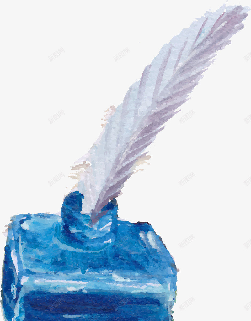 手绘羽毛笔png免抠素材_88icon https://88icon.com 墨水 手绘 文具 水彩 羽毛笔 装饰