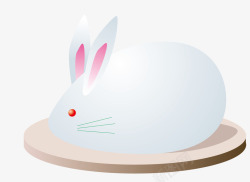玉兔精卡通扁平化白色的兔子矢量图高清图片