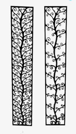 镂空隔断树状花纹素材