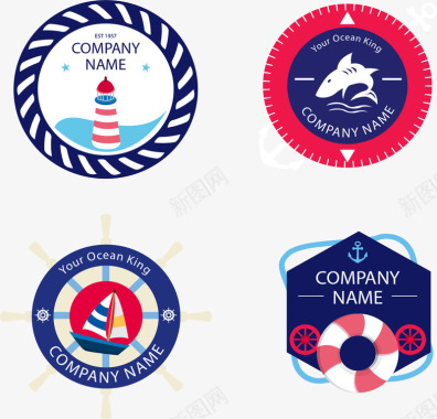 四张航海公司标志图标图标