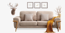灰色家具简洁灰色沙发抱枕装饰高清图片