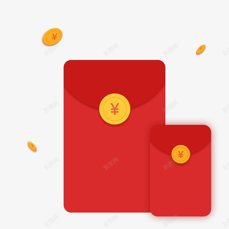 新年红包金币psd免抠素材_88icon https://88icon.com 新年红包 新年红包金币素材设计 红包设计 金币素材
