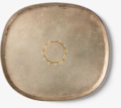 铁色铁器铜色的长方形的盘子高清图片