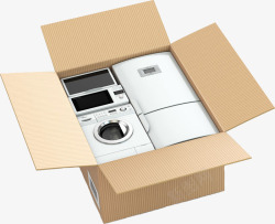 家电纸箱纸箱里的家用电器高清图片