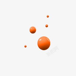 漂浮的橙色球体素材