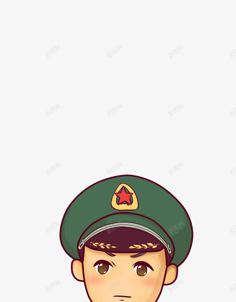 戴大头帽的兵哥哥png免抠素材_88icon https://88icon.com 军装 卡通 大头帽兵哥哥 手绘 绿色