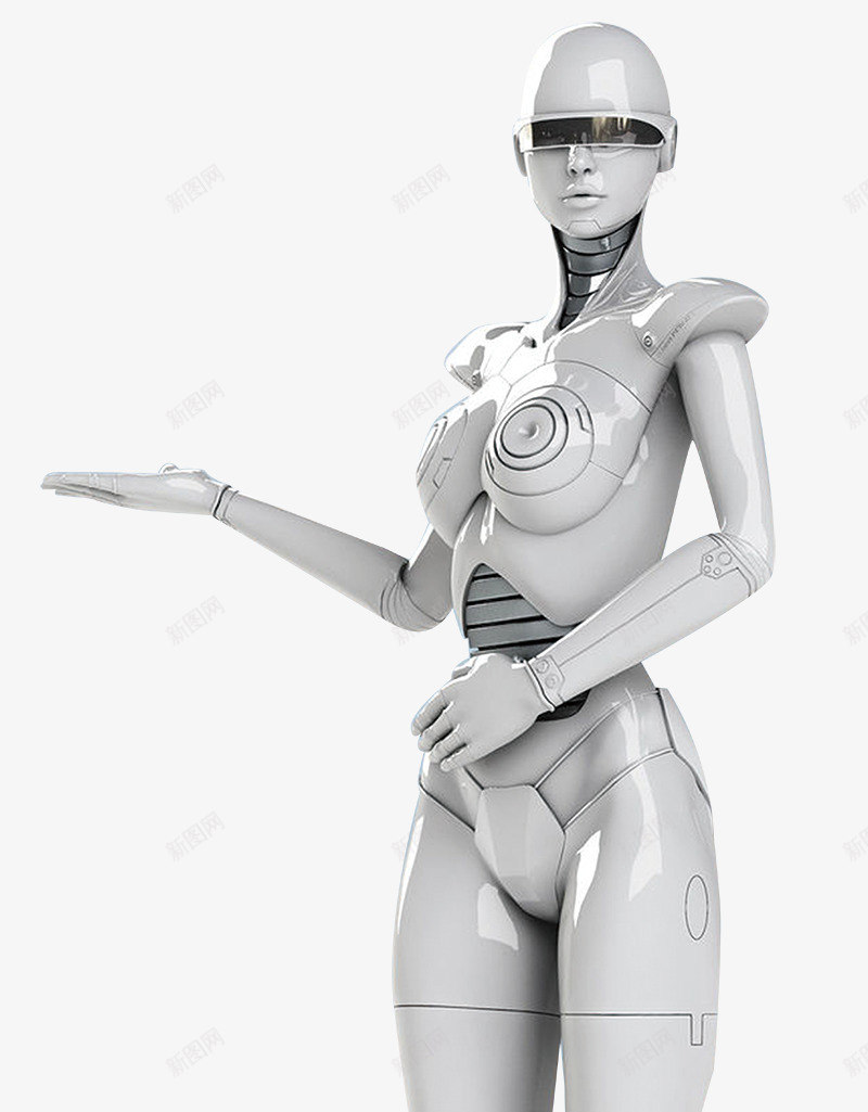 未来机器人psd免抠素材_88icon https://88icon.com 女性 帅气机器人 智能 服务 科技
