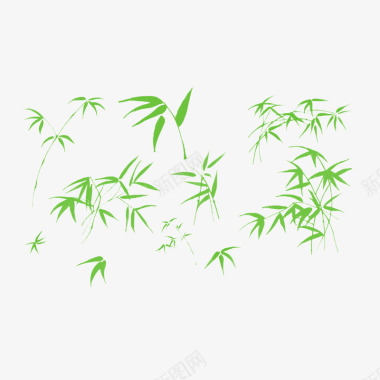 竹叶图标卡通竹子清新竹子图标