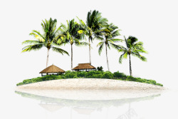 椰树海滩椰子树度假岛高清图片