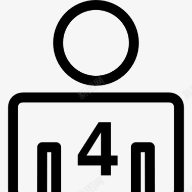 四人或4人数的符号图标图标