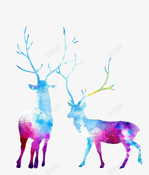 鹿png免抠素材_88icon https://88icon.com 圣诞 手绘 插画 梅花鹿 水彩 美丽的鹿 装饰