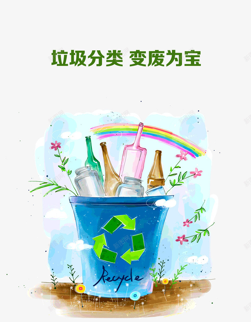 垃圾分类变废为宝爱护城市环境psd免抠素材_88icon https://88icon.com 变废为宝 垃圾分类 城市环境 爱护