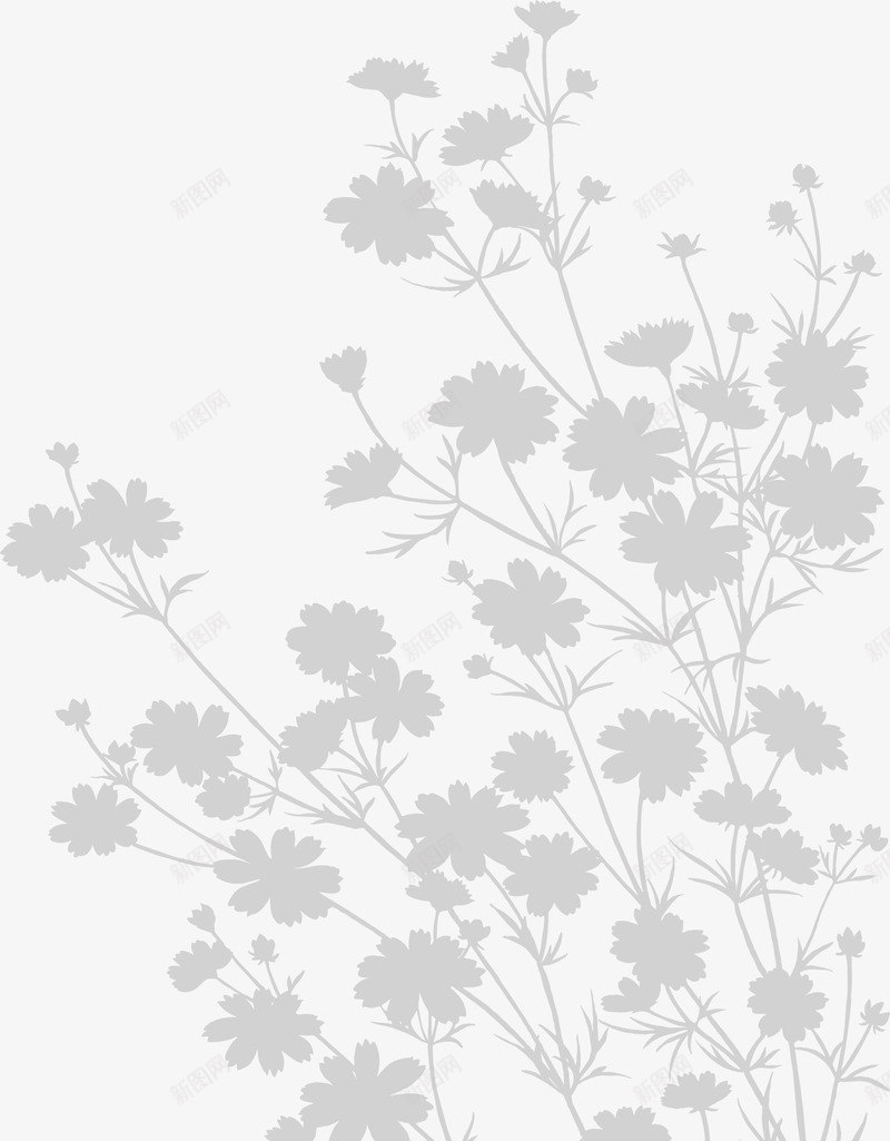 线描花卉植物剪影图案矢量图ai免抠素材_88icon https://88icon.com 儿童植物简笔画 创意 手绘图案 手绘花朵叶子 手绘风装饰图案 植物剪影 线描花卉 矢量图