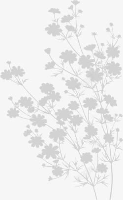 儿童剪影线描花卉植物剪影图案矢量图高清图片
