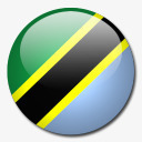 坦桑尼亚国旗国圆形世界旗图标图标