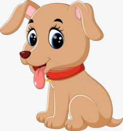 可爱小狗免抠卡通大眼睛小狗高清图片