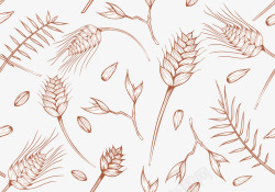 植物纹理清新唯美手绘麦穗背景纹理矢量图高清图片