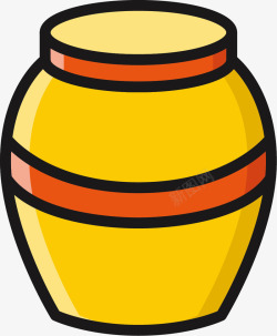 陶罐蜂蜜矢量图素材