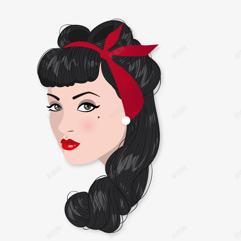 复古女郎发型矢量图ai免抠素材_88icon https://88icon.com 人物头像 人物设计 优雅 卡通 发型 复古 美女 矢量图