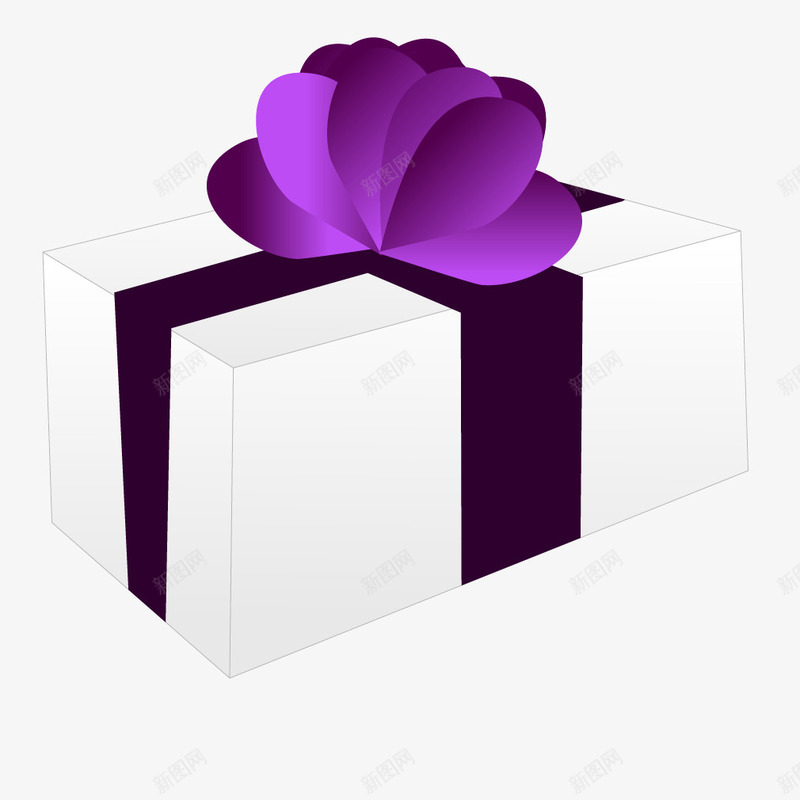紫色礼物盒子png免抠素材_88icon https://88icon.com 盒子 礼物 紫色
