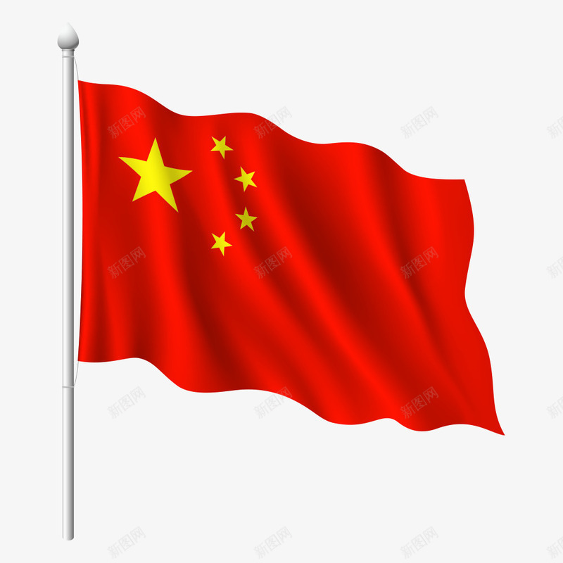 中国红旗png免抠素材_88icon https://88icon.com 中国旗帜 五角星 旗帜 旗杆 红旗