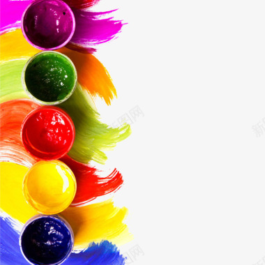 色彩创意装饰画缤纷颜料盒图标图标