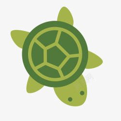 卡通绿色的海龟矢量图素材