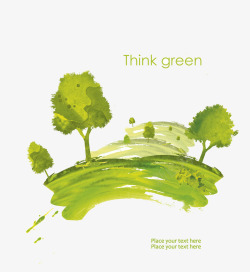 地球生态环境绿色水彩环保高清图片