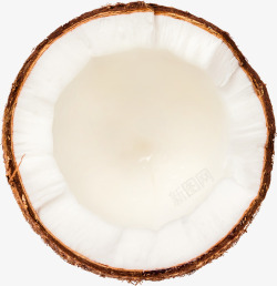 棕色圆形木板半个椰子高清图片