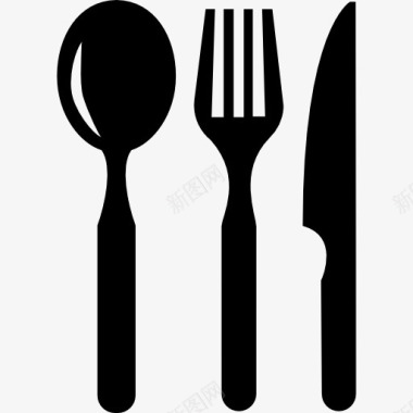 吃餐厅吃工具三件套图标图标