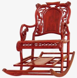 红色红木家具躺椅摇摇椅素材